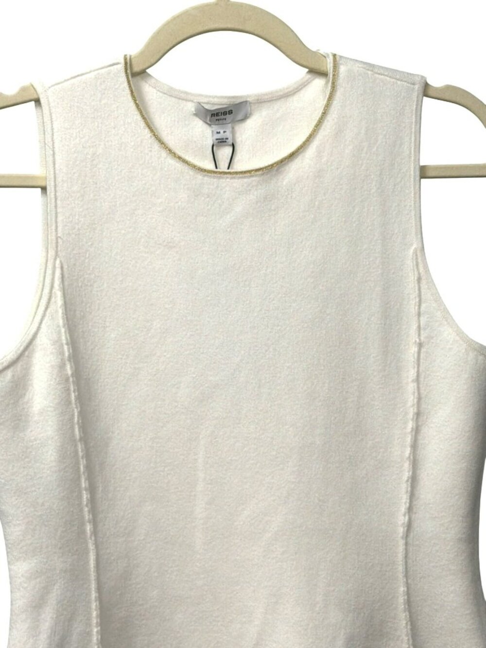 New Reiss Nilo Knitted Midi Dress in Ivory Medium Petite - Picture 7 of 11